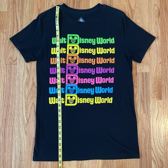 Walt Disney World Black Multicolored Text T-Shirt MEDIUM - Picture 6 of 6